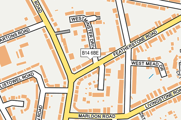 B14 6BE map - OS OpenMap – Local (Ordnance Survey)