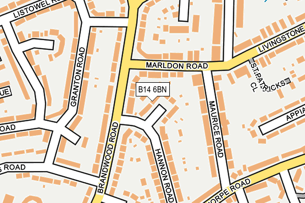 B14 6BN map - OS OpenMap – Local (Ordnance Survey)