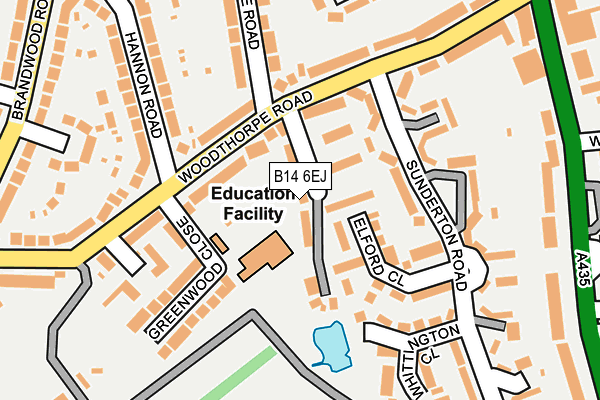 B14 6EJ map - OS OpenMap – Local (Ordnance Survey)
