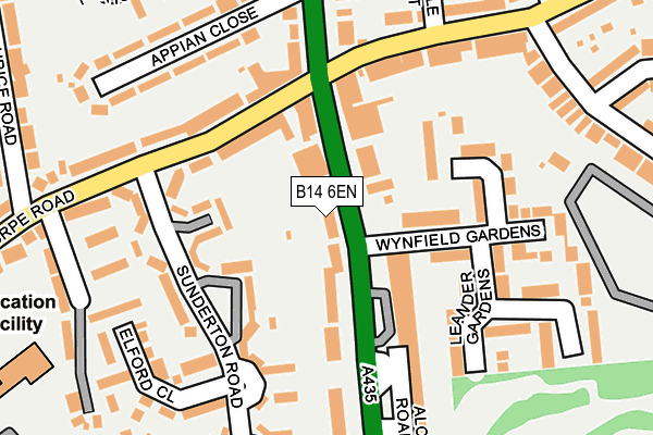 B14 6EN map - OS OpenMap – Local (Ordnance Survey)