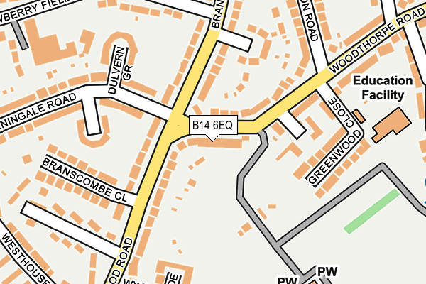 B14 6EQ map - OS OpenMap – Local (Ordnance Survey)