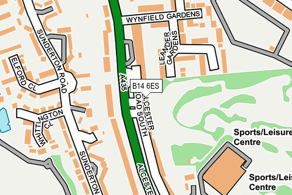 B14 6ES map - OS OpenMap – Local (Ordnance Survey)