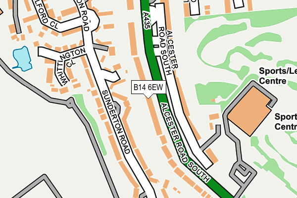 B14 6EW map - OS OpenMap – Local (Ordnance Survey)