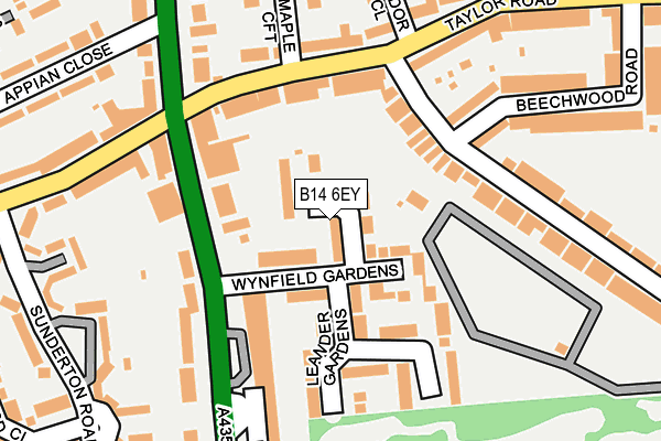 B14 6EY map - OS OpenMap – Local (Ordnance Survey)