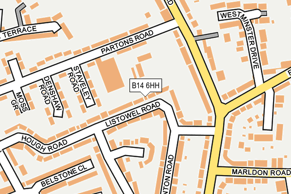 B14 6HH map - OS OpenMap – Local (Ordnance Survey)