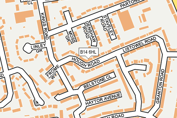 B14 6HL map - OS OpenMap – Local (Ordnance Survey)