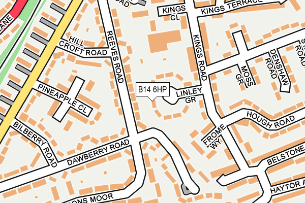 B14 6HP map - OS OpenMap – Local (Ordnance Survey)