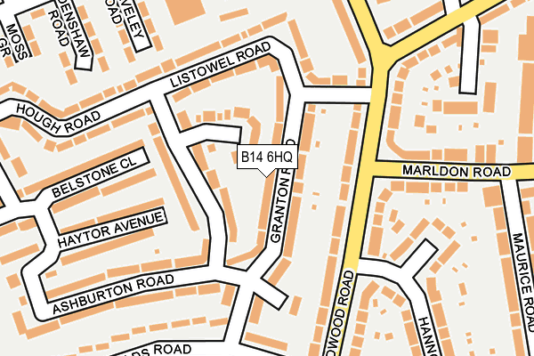 B14 6HQ map - OS OpenMap – Local (Ordnance Survey)