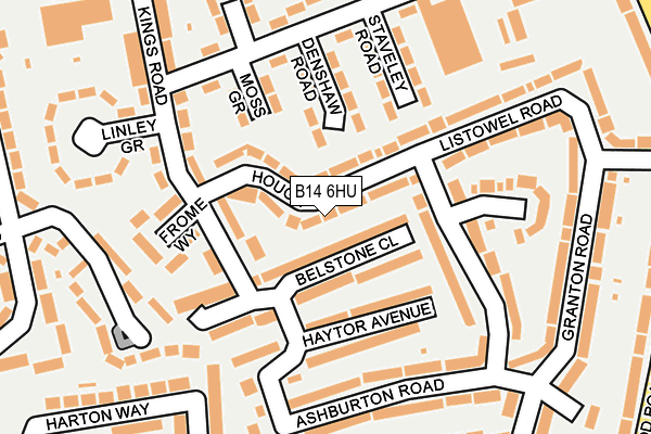B14 6HU map - OS OpenMap – Local (Ordnance Survey)