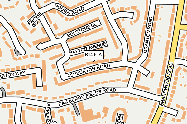 B14 6JA map - OS OpenMap – Local (Ordnance Survey)