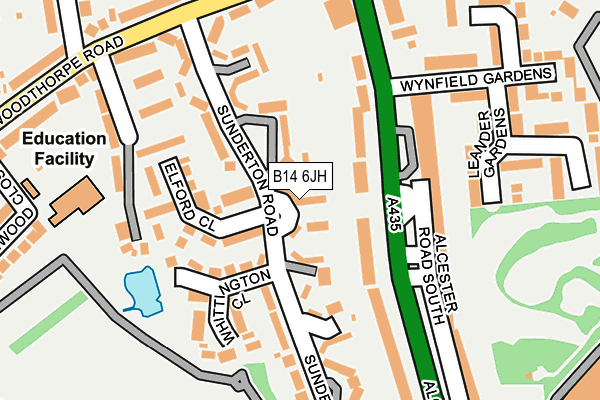 B14 6JH map - OS OpenMap – Local (Ordnance Survey)