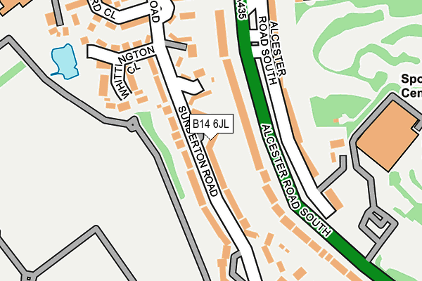 B14 6JL map - OS OpenMap – Local (Ordnance Survey)