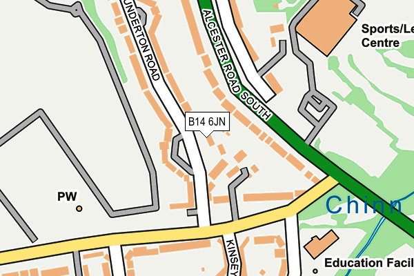 B14 6JN map - OS OpenMap – Local (Ordnance Survey)