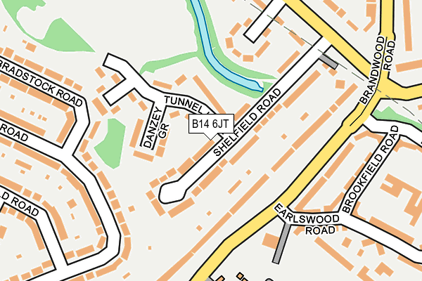 B14 6JT map - OS OpenMap – Local (Ordnance Survey)