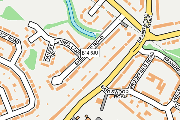 B14 6JU map - OS OpenMap – Local (Ordnance Survey)