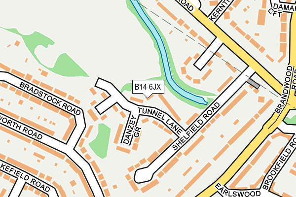 B14 6JX map - OS OpenMap – Local (Ordnance Survey)