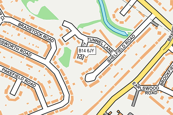 B14 6JY map - OS OpenMap – Local (Ordnance Survey)