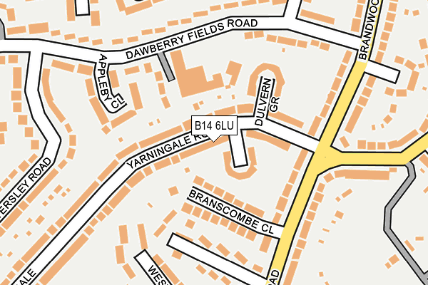 B14 6LU map - OS OpenMap – Local (Ordnance Survey)