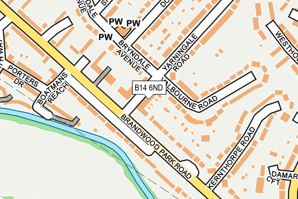 B14 6ND map - OS OpenMap – Local (Ordnance Survey)