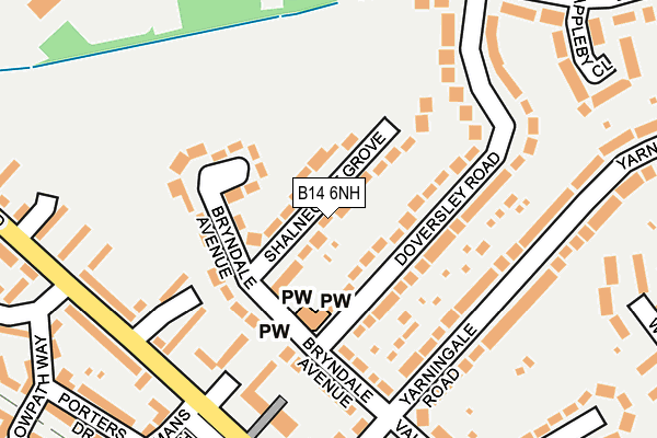 B14 6NH map - OS OpenMap – Local (Ordnance Survey)