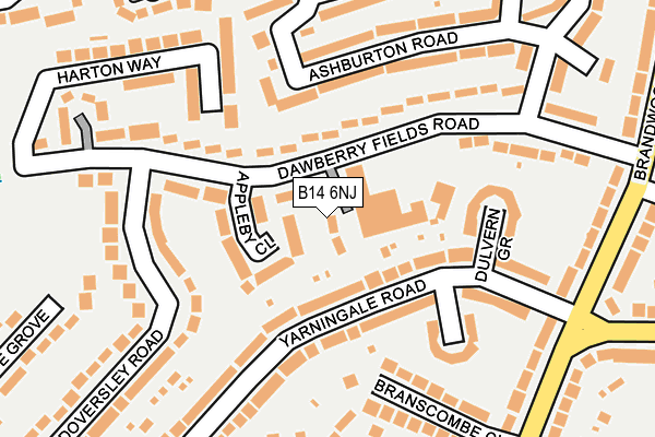 B14 6NJ map - OS OpenMap – Local (Ordnance Survey)