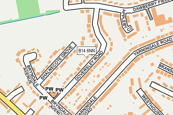 B14 6NN map - OS OpenMap – Local (Ordnance Survey)