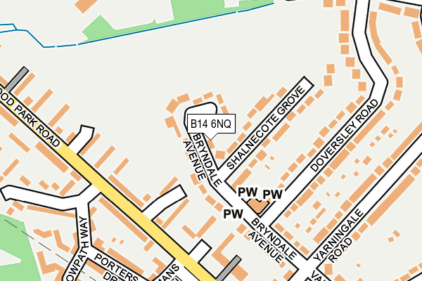 B14 6NQ map - OS OpenMap – Local (Ordnance Survey)