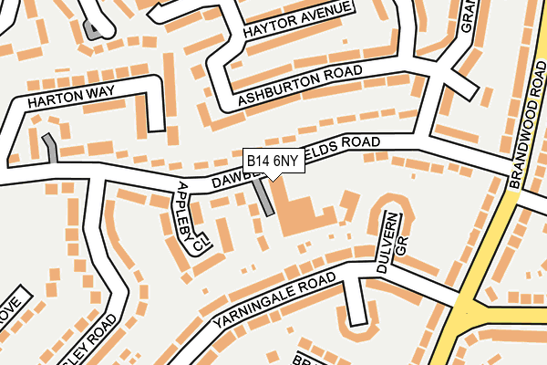 B14 6NY map - OS OpenMap – Local (Ordnance Survey)
