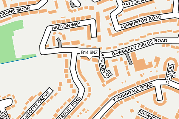 B14 6NZ map - OS OpenMap – Local (Ordnance Survey)