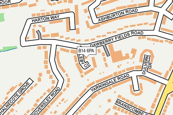 B14 6PA map - OS OpenMap – Local (Ordnance Survey)