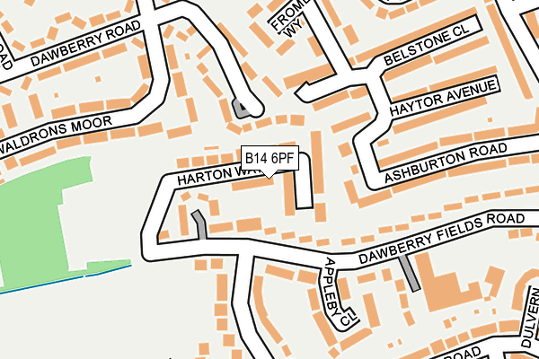 B14 6PF map - OS OpenMap – Local (Ordnance Survey)