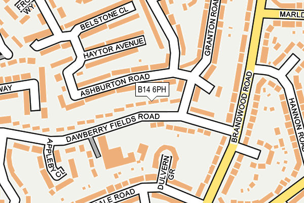 B14 6PH map - OS OpenMap – Local (Ordnance Survey)