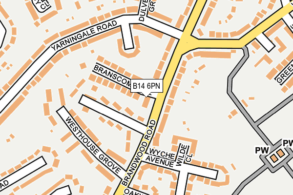 B14 6PN map - OS OpenMap – Local (Ordnance Survey)