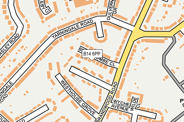 B14 6PP map - OS OpenMap – Local (Ordnance Survey)