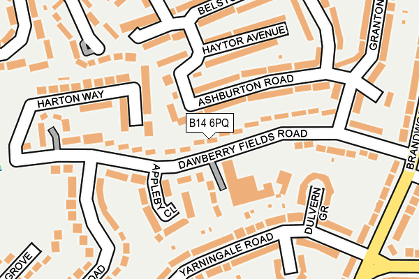 B14 6PQ map - OS OpenMap – Local (Ordnance Survey)