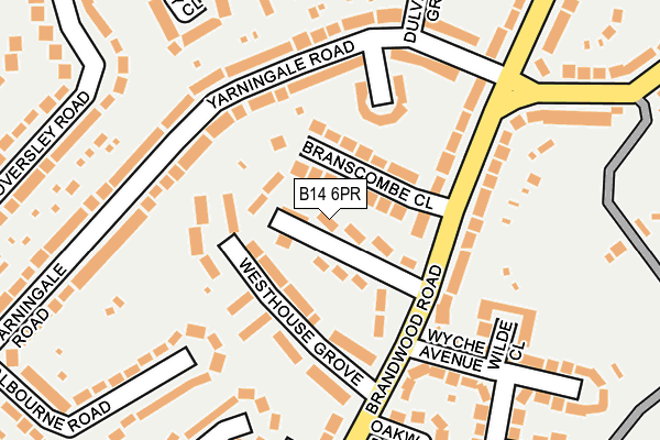 B14 6PR map - OS OpenMap – Local (Ordnance Survey)