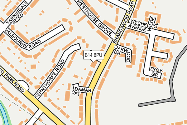 B14 6PU map - OS OpenMap – Local (Ordnance Survey)