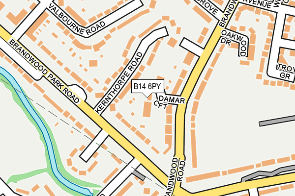 B14 6PY map - OS OpenMap – Local (Ordnance Survey)