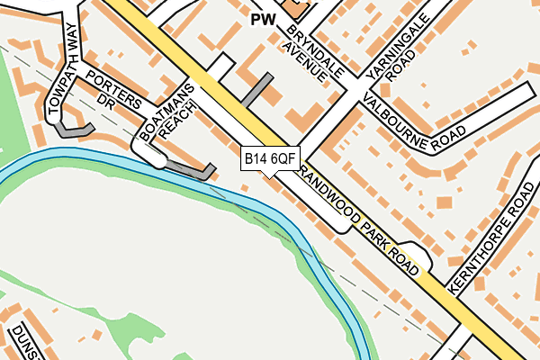 B14 6QF map - OS OpenMap – Local (Ordnance Survey)