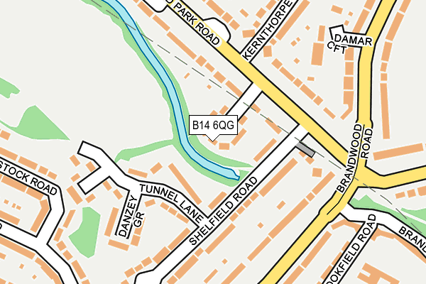 B14 6QG map - OS OpenMap – Local (Ordnance Survey)