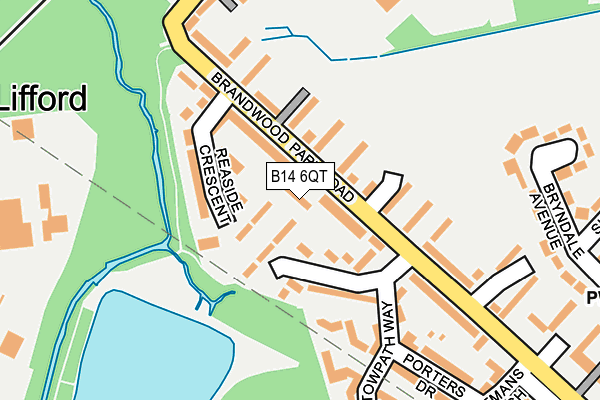 B14 6QT map - OS OpenMap – Local (Ordnance Survey)