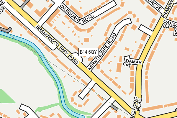 B14 6QY map - OS OpenMap – Local (Ordnance Survey)