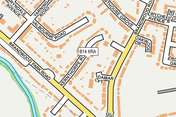 B14 6RA map - OS OpenMap – Local (Ordnance Survey)