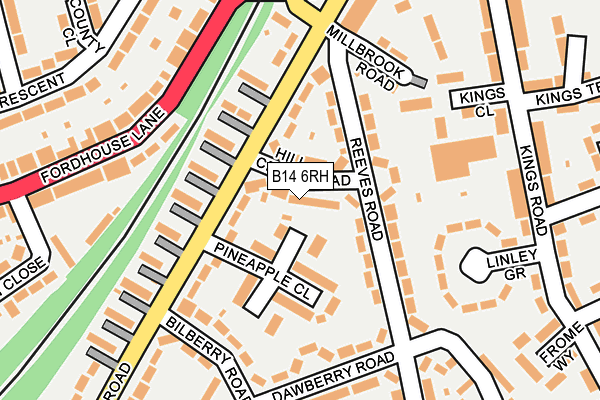 B14 6RH map - OS OpenMap – Local (Ordnance Survey)