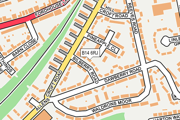 B14 6RJ map - OS OpenMap – Local (Ordnance Survey)