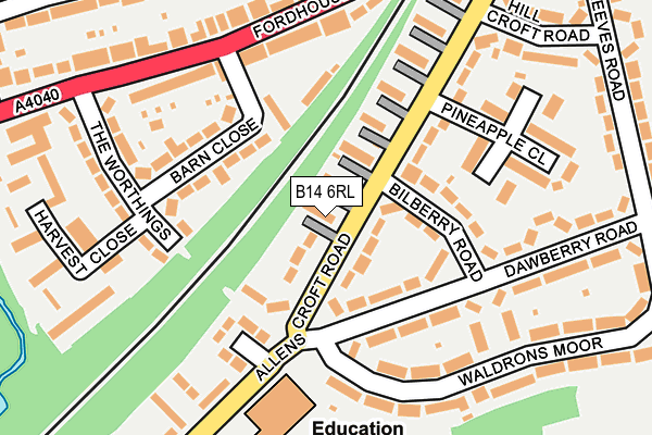 B14 6RL map - OS OpenMap – Local (Ordnance Survey)