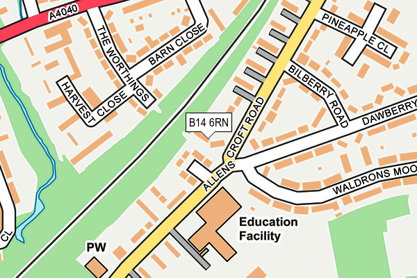 B14 6RN map - OS OpenMap – Local (Ordnance Survey)