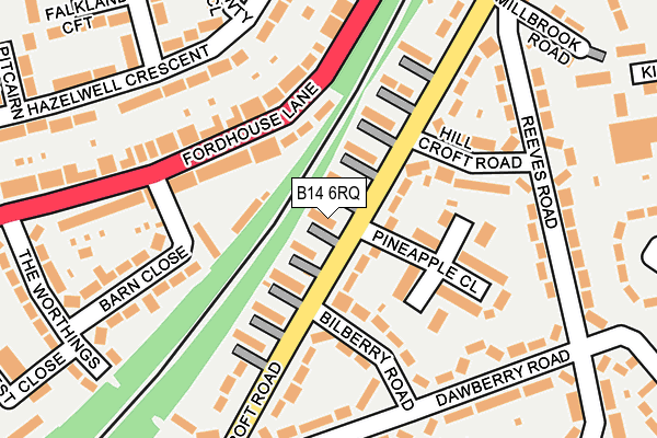 B14 6RQ map - OS OpenMap – Local (Ordnance Survey)