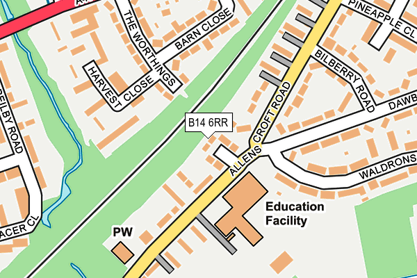 B14 6RR map - OS OpenMap – Local (Ordnance Survey)