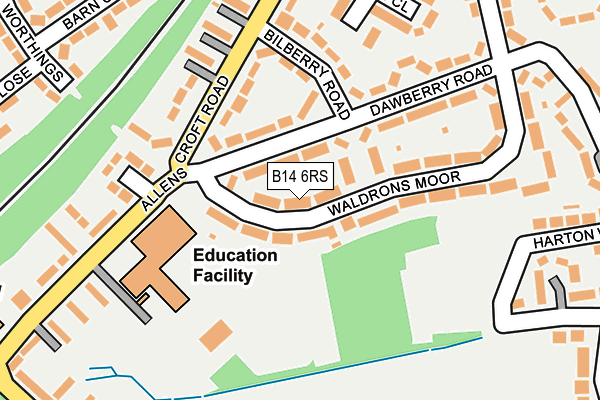 B14 6RS map - OS OpenMap – Local (Ordnance Survey)